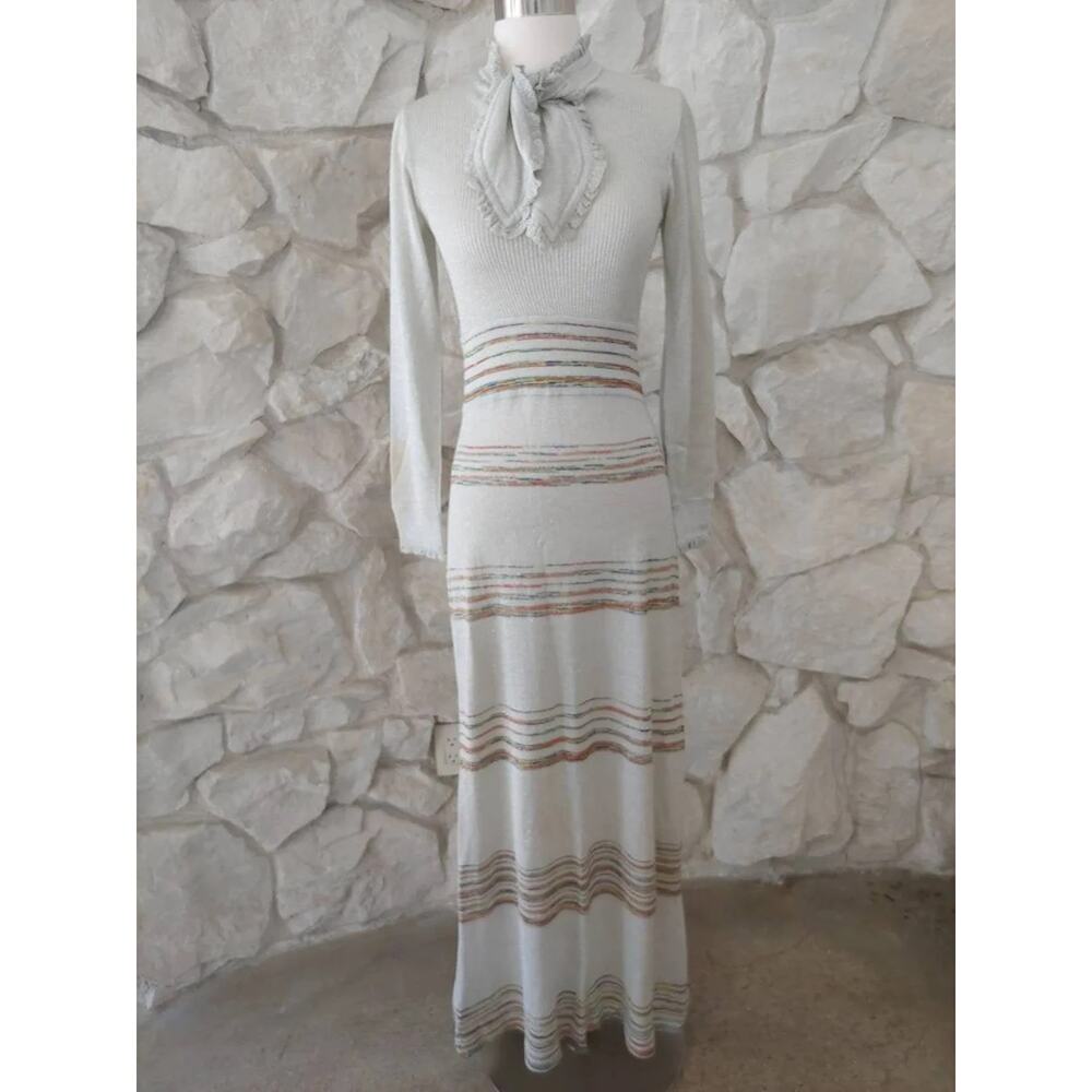 Rare 1970s Vintage Wenjilli Gown Maxi Dress | Small